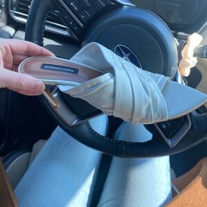 BCBGMaxAzria Women's White Heeled Mules